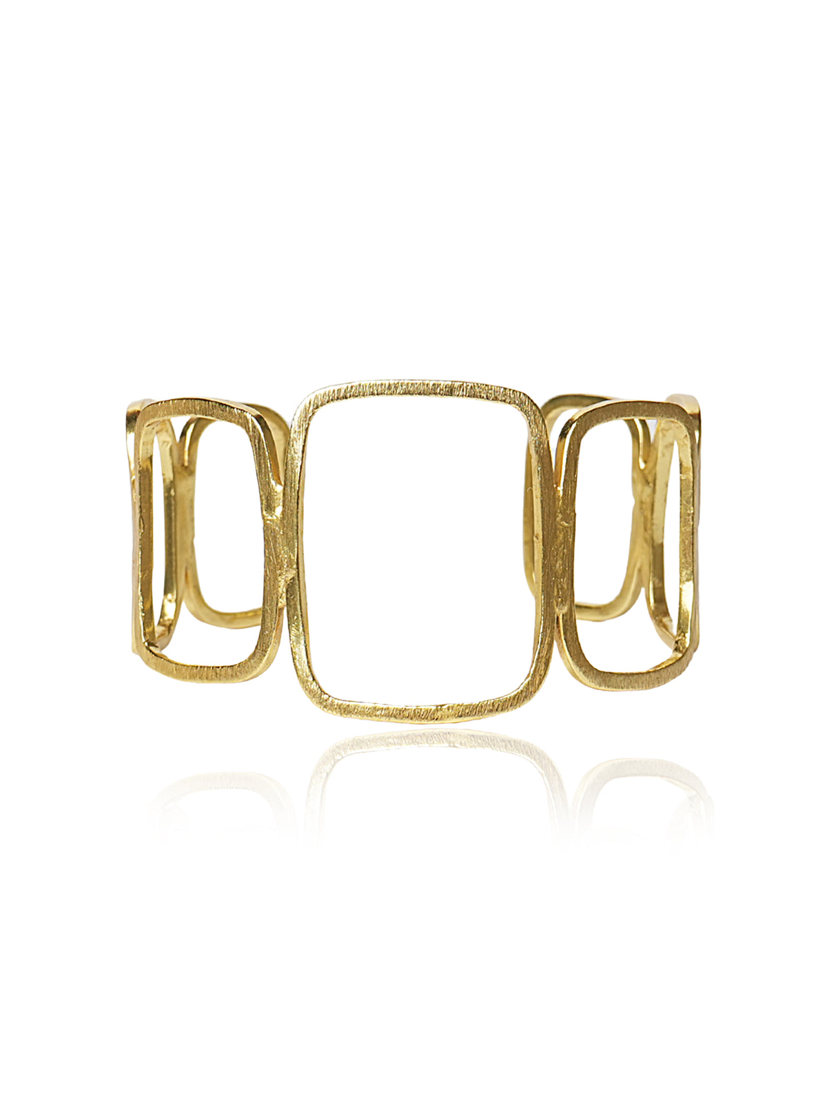 Triple Frame Brass Bracelet