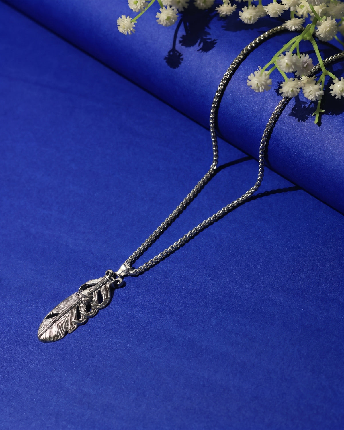 Knight’s Sword & Feather Pendant Chain