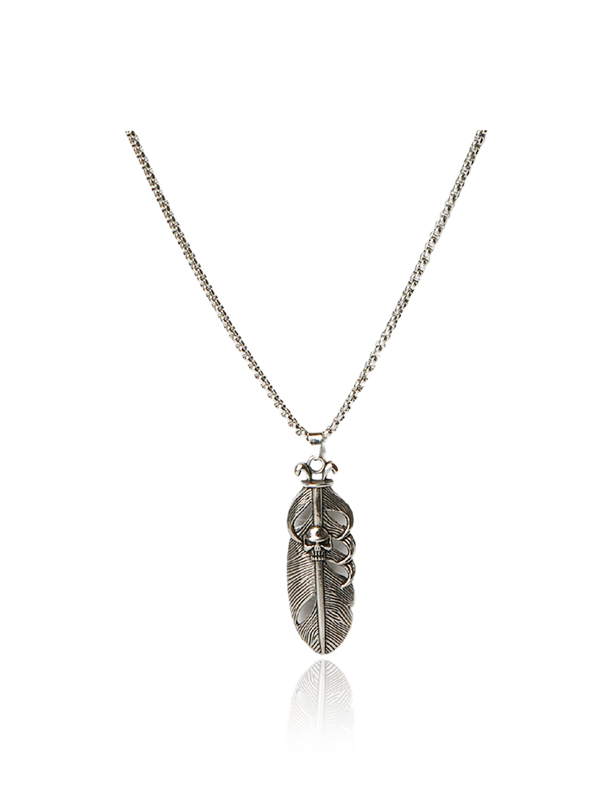 Knight’s Sword & Feather Pendant Chain