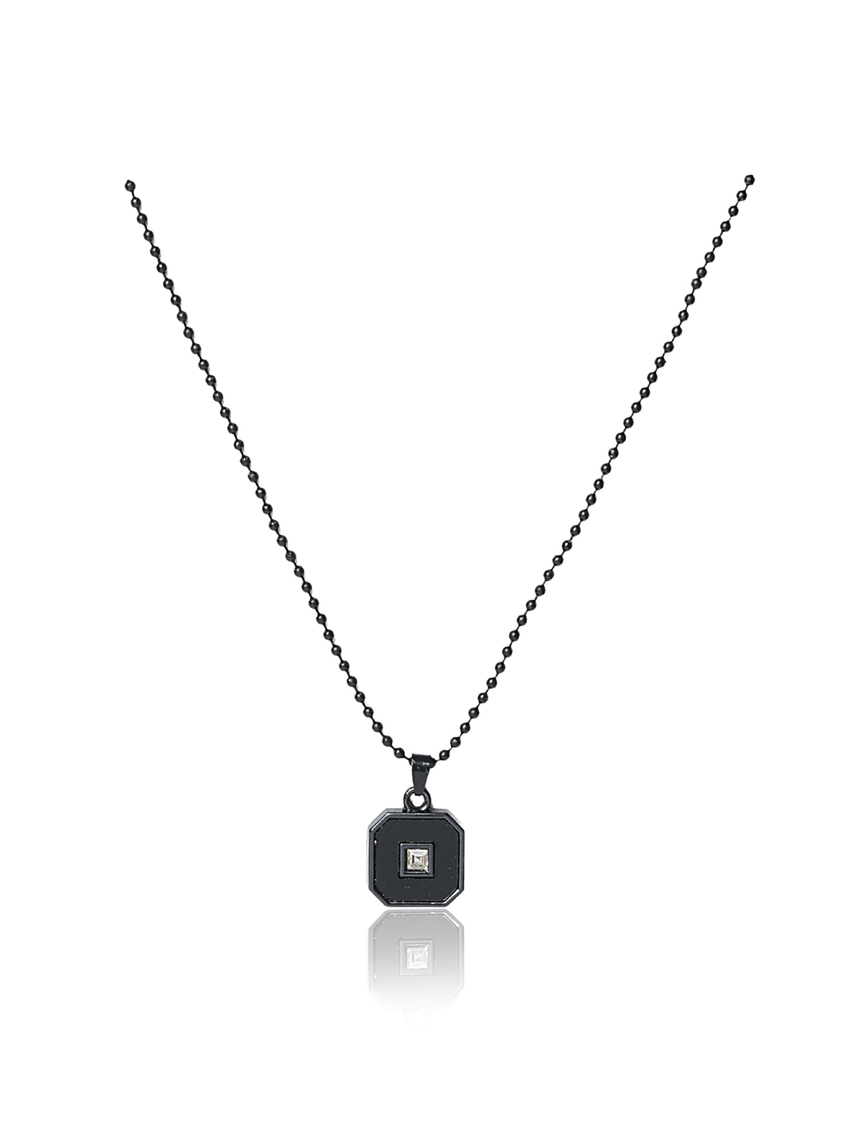 Black Octagonal Accent Pendant Chain