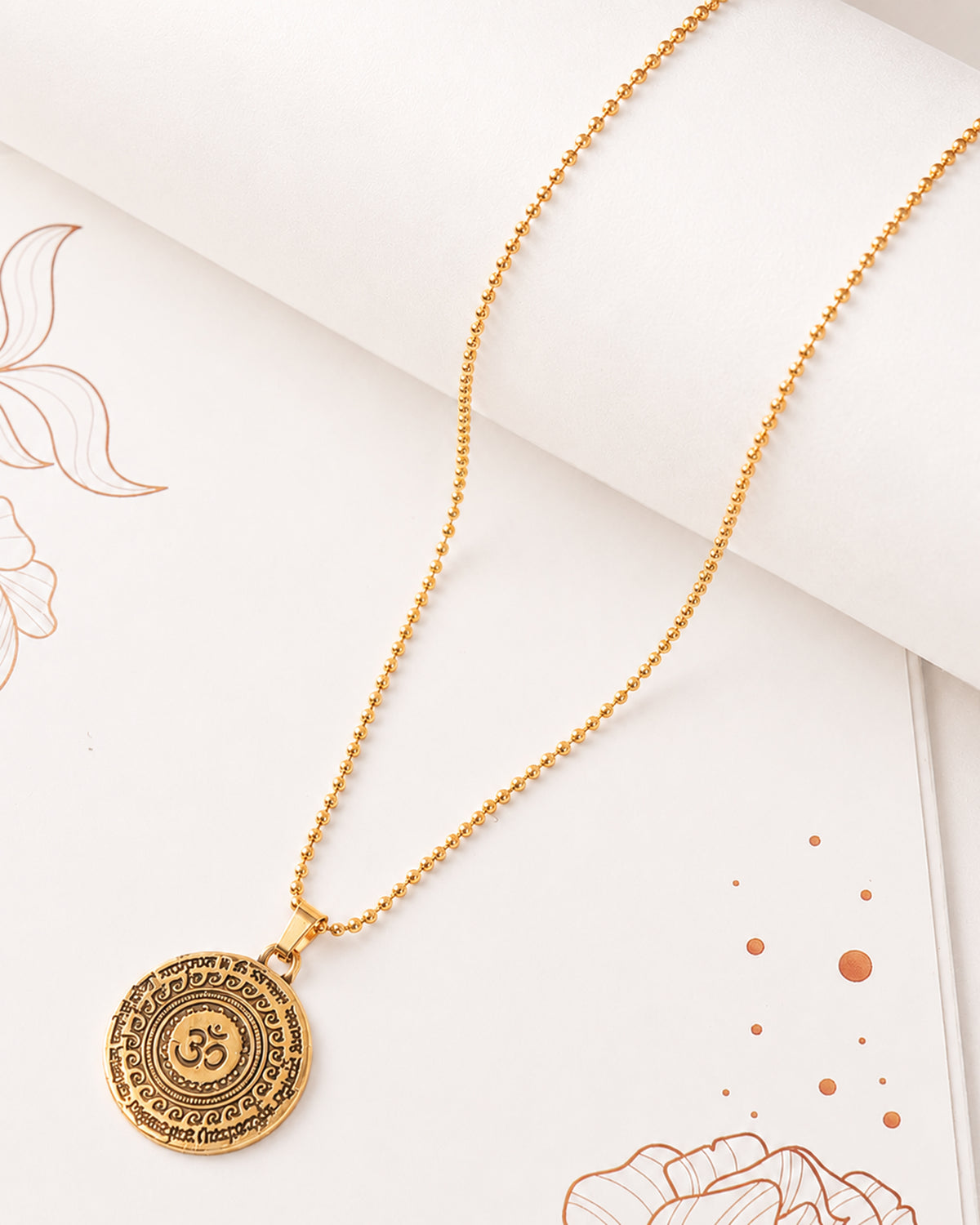 Om Symbol Beaded Pendant Chain