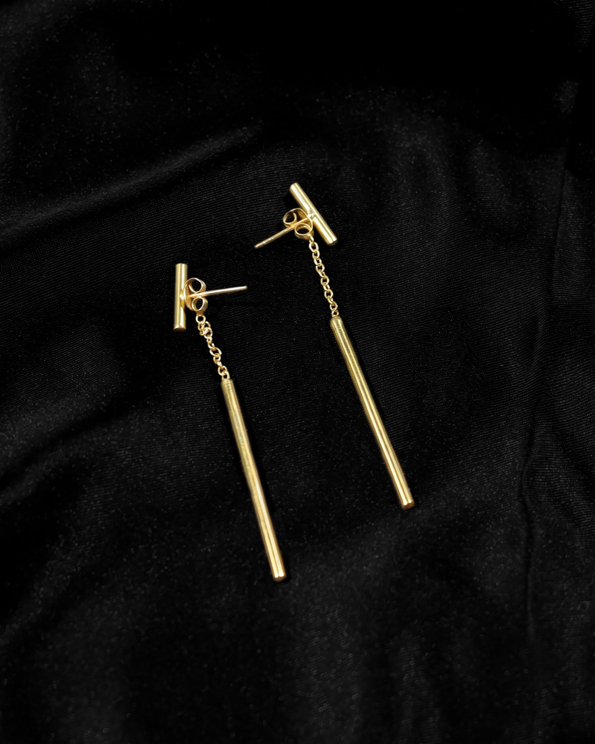 Slim Linear Bar Drop Earrings
