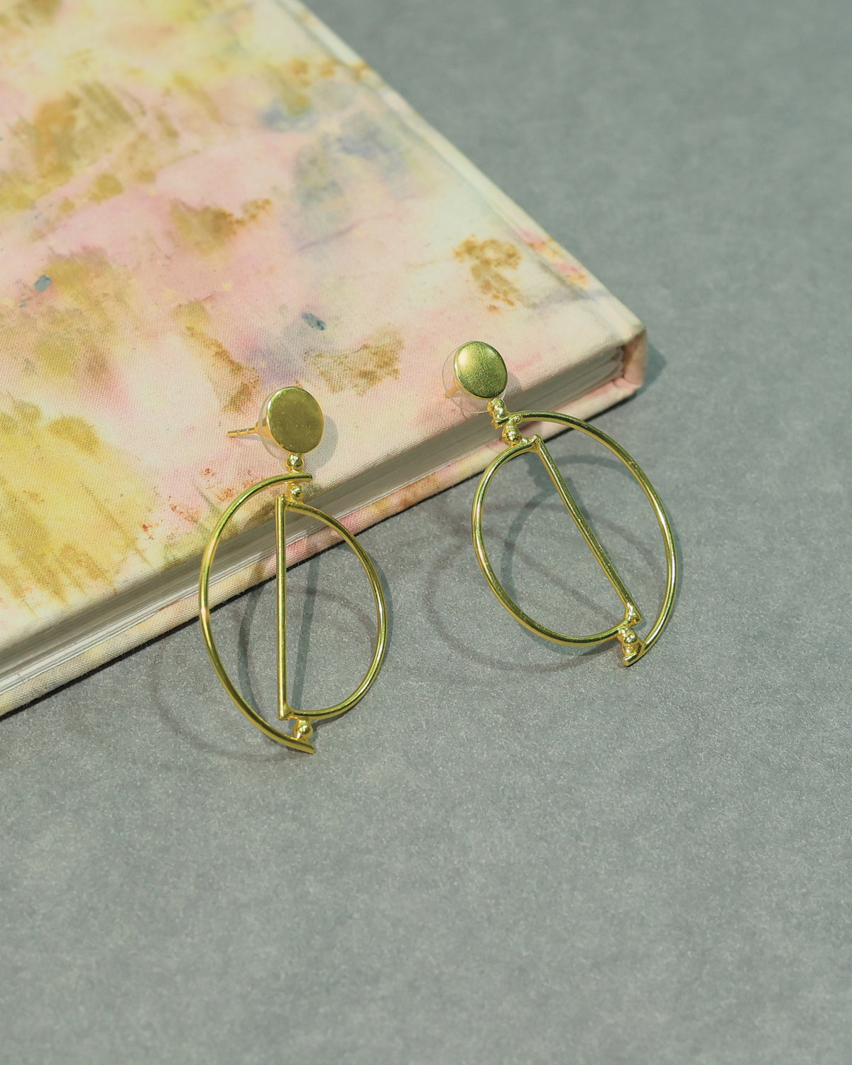 Geometric Double Circle Drop Earrings