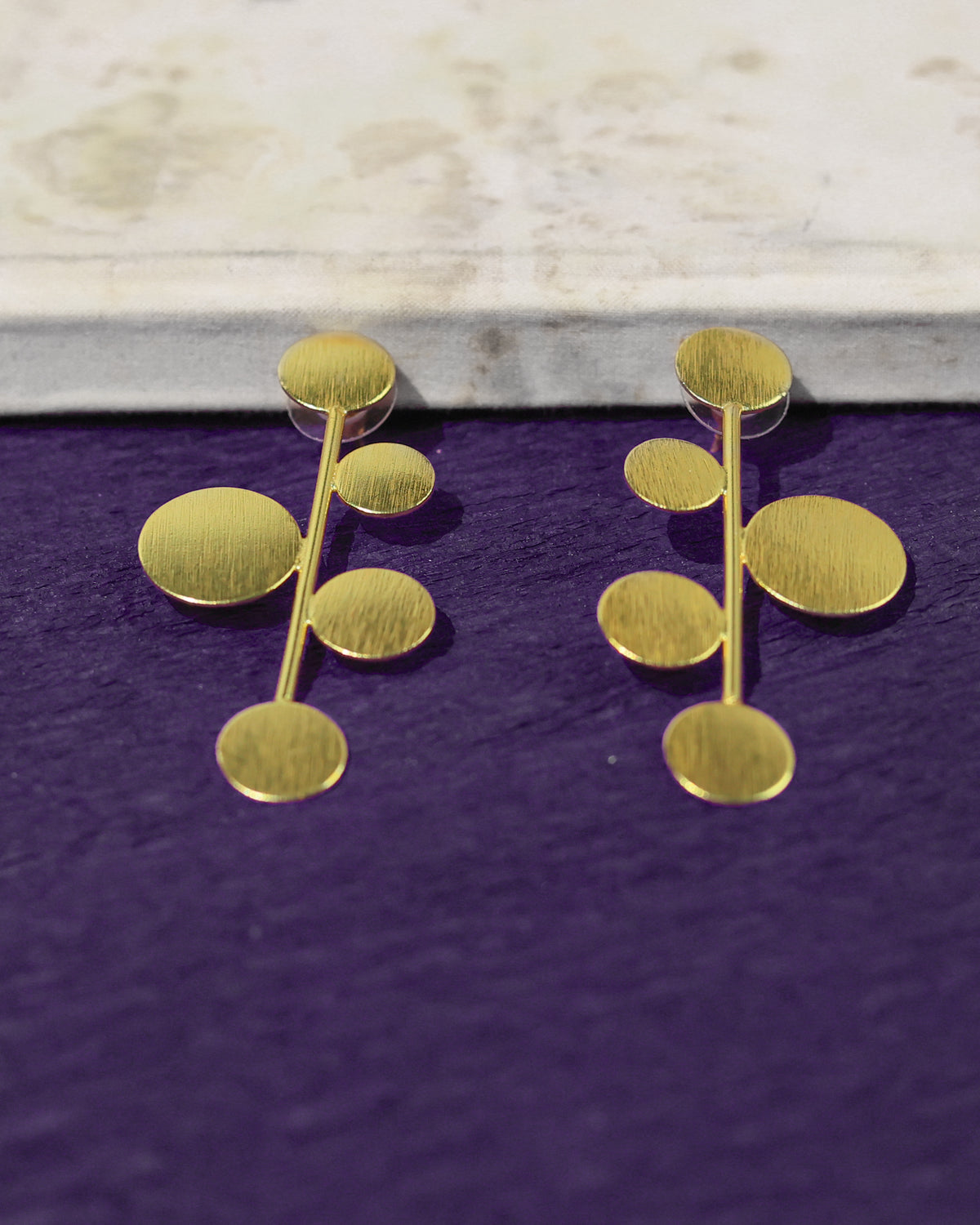 Modern Disc Cascade Earrings