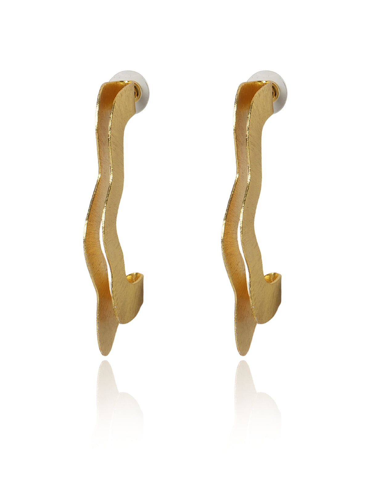 Textured Open Curve Stud Earrings