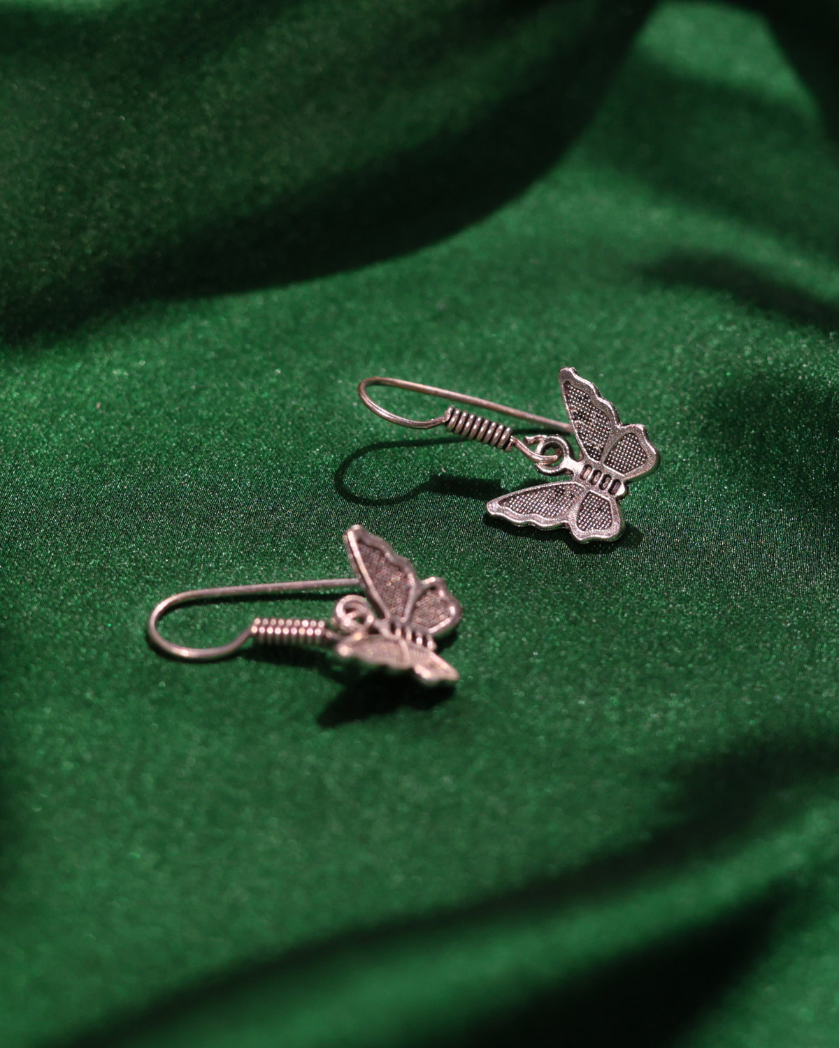Open-Wing Butterfly Drop Earrings