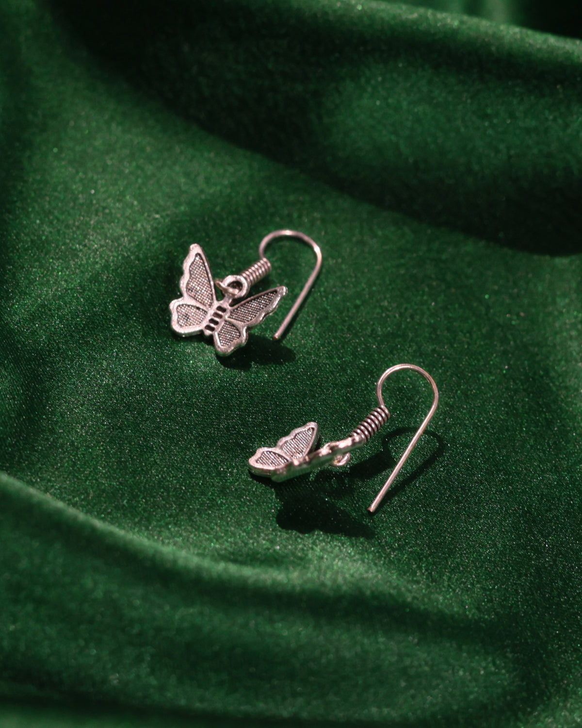 Open-Wing Butterfly Drop Earrings