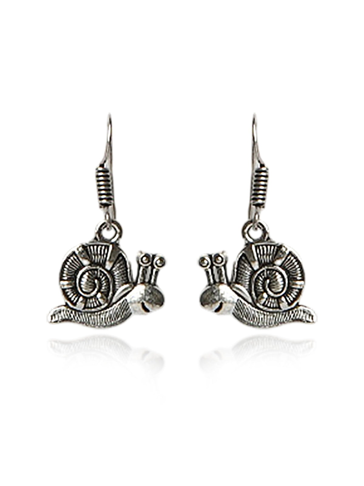 Oxidised Snail Drop Earrings