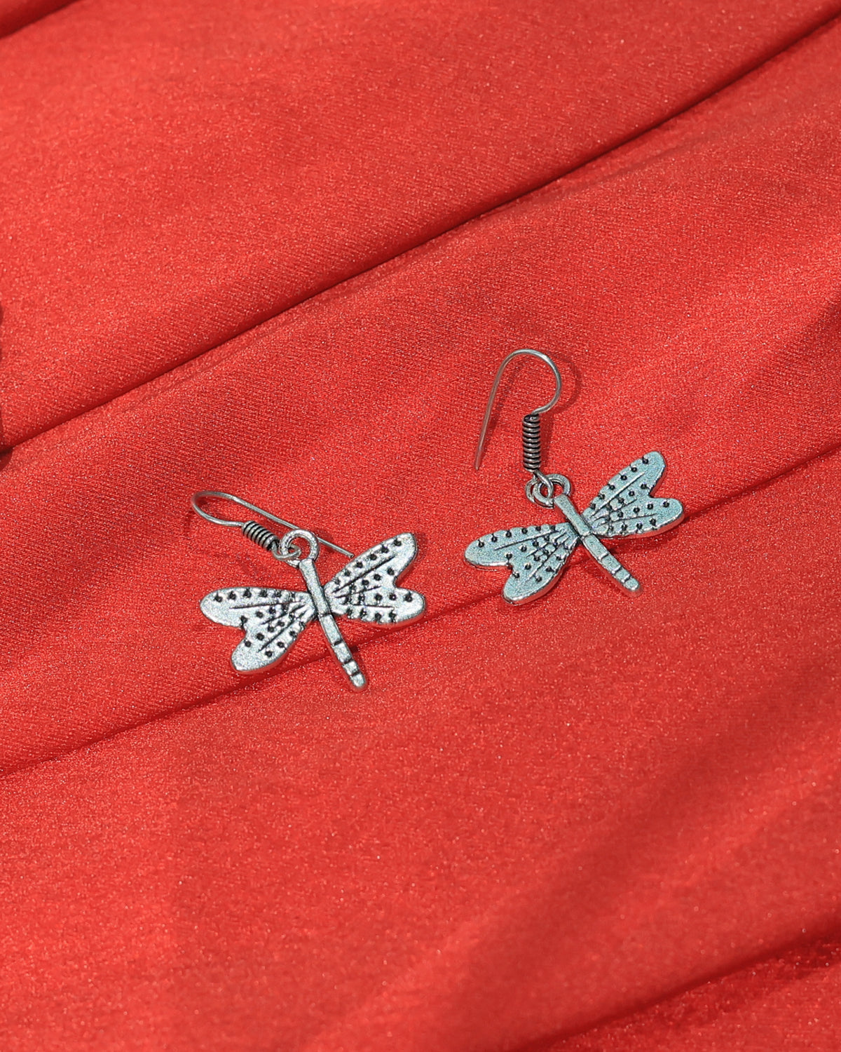 Detailed-Wing Butterfly Drop Earrings
