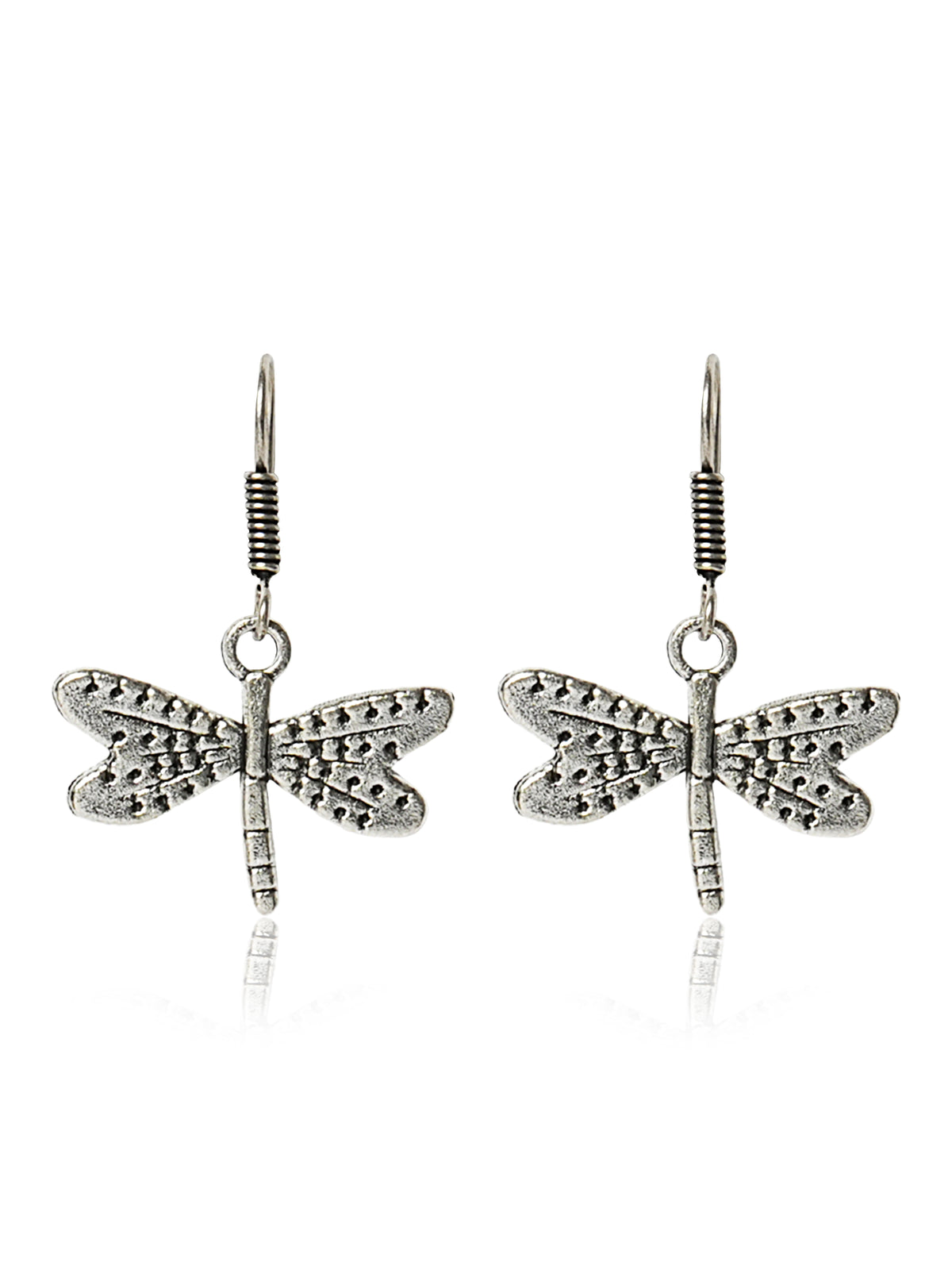 Detailed-Wing Butterfly Drop Earrings