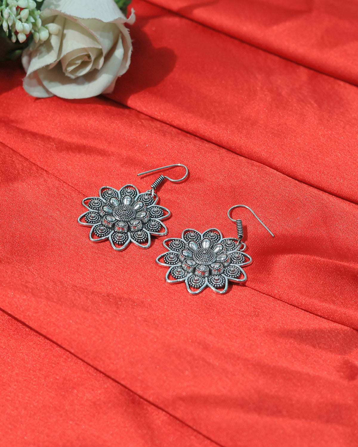 Floral Mandala Drop Earrings