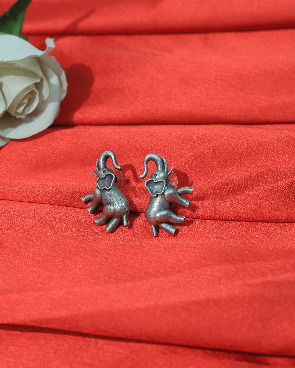 Elephant Motif Stud Earrings