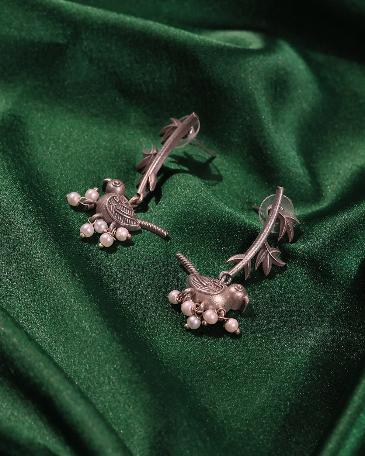 Peacock Floral Drop Earrings