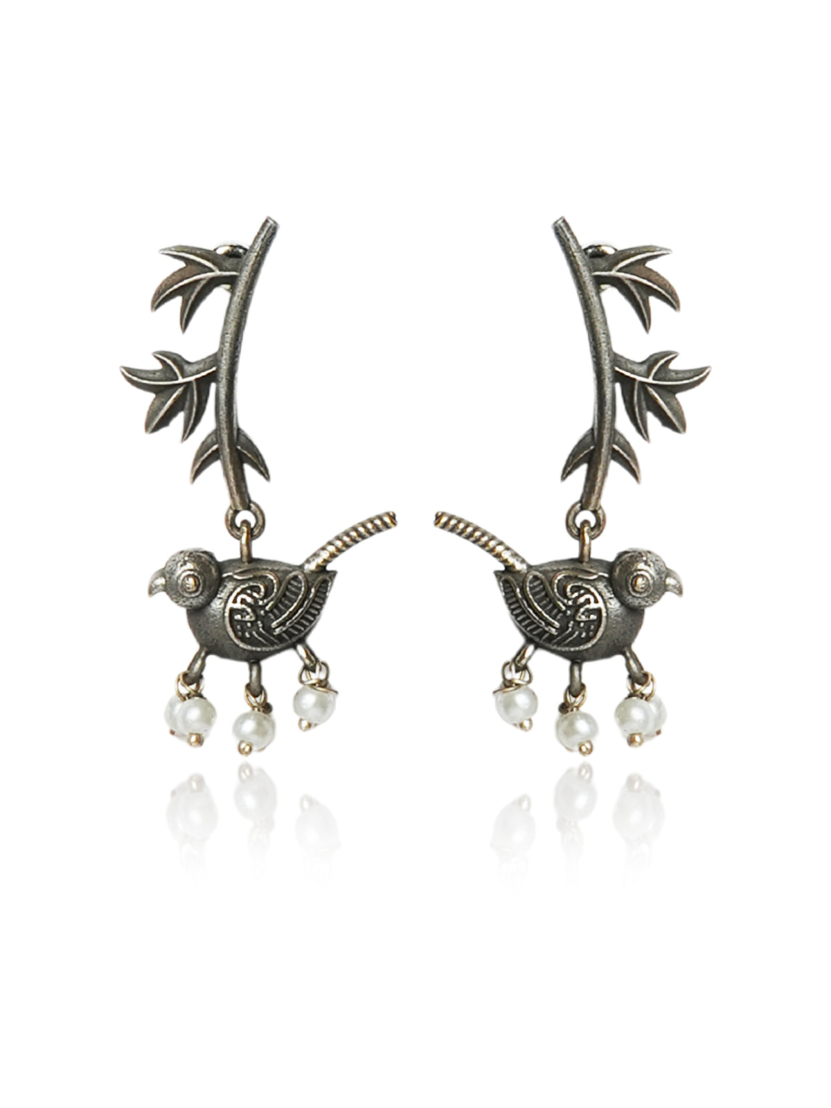 Peacock Floral Drop Earrings