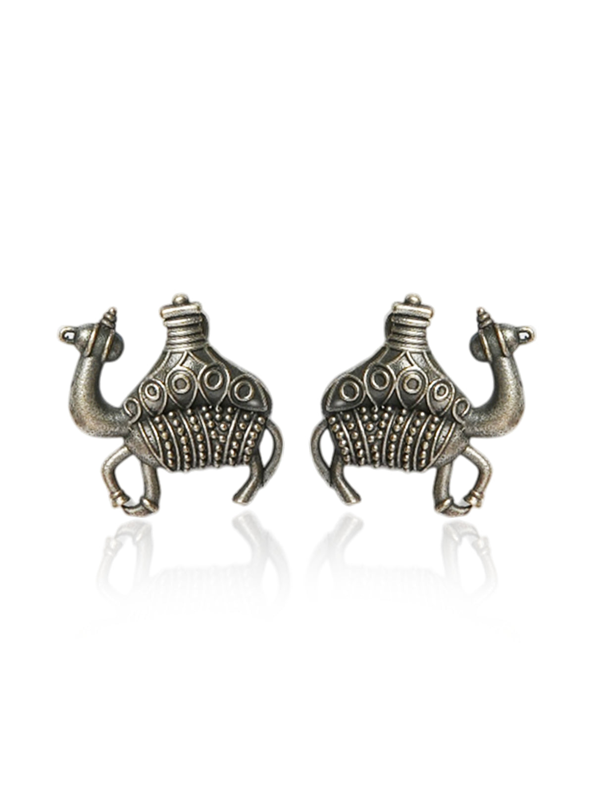Oxidised Camel Stud Earrings