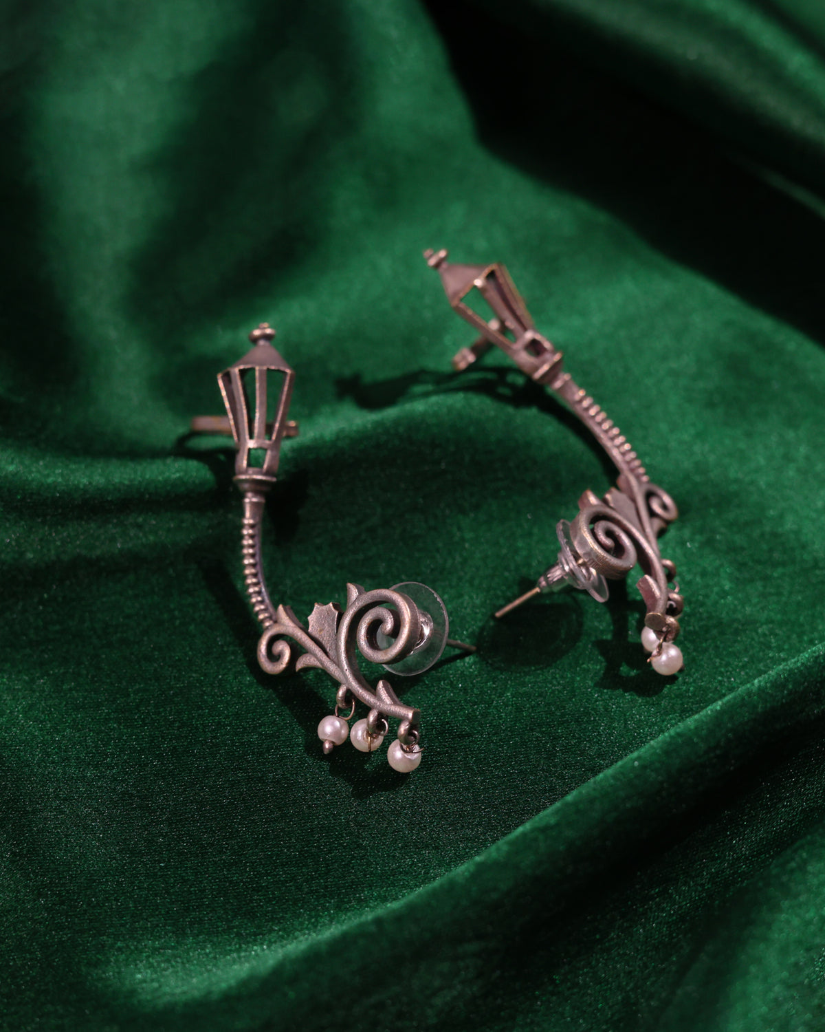 Lantern Motif Ear Cuff cum Stud Earrings
