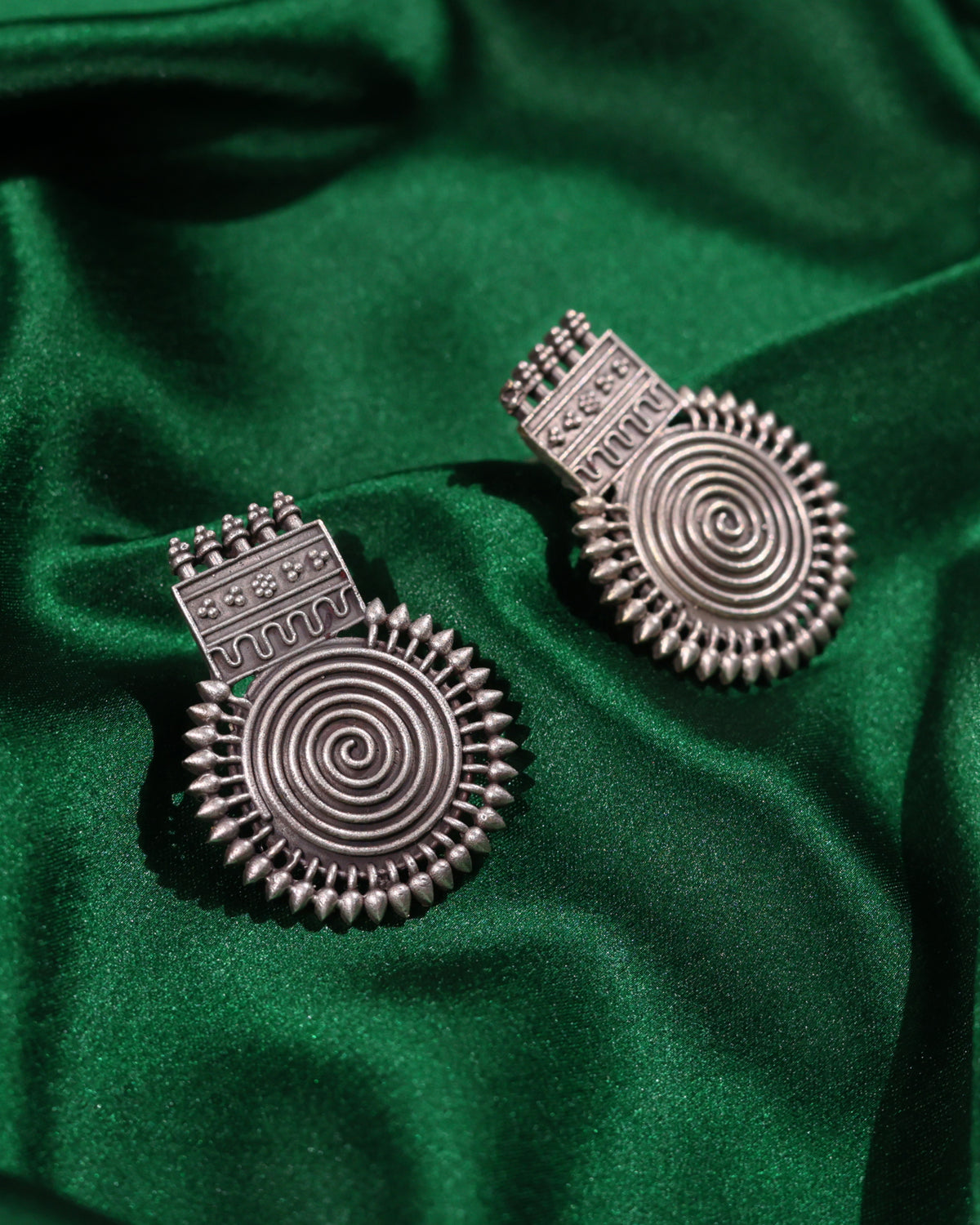 Spiral Sunburst Drop Earrings