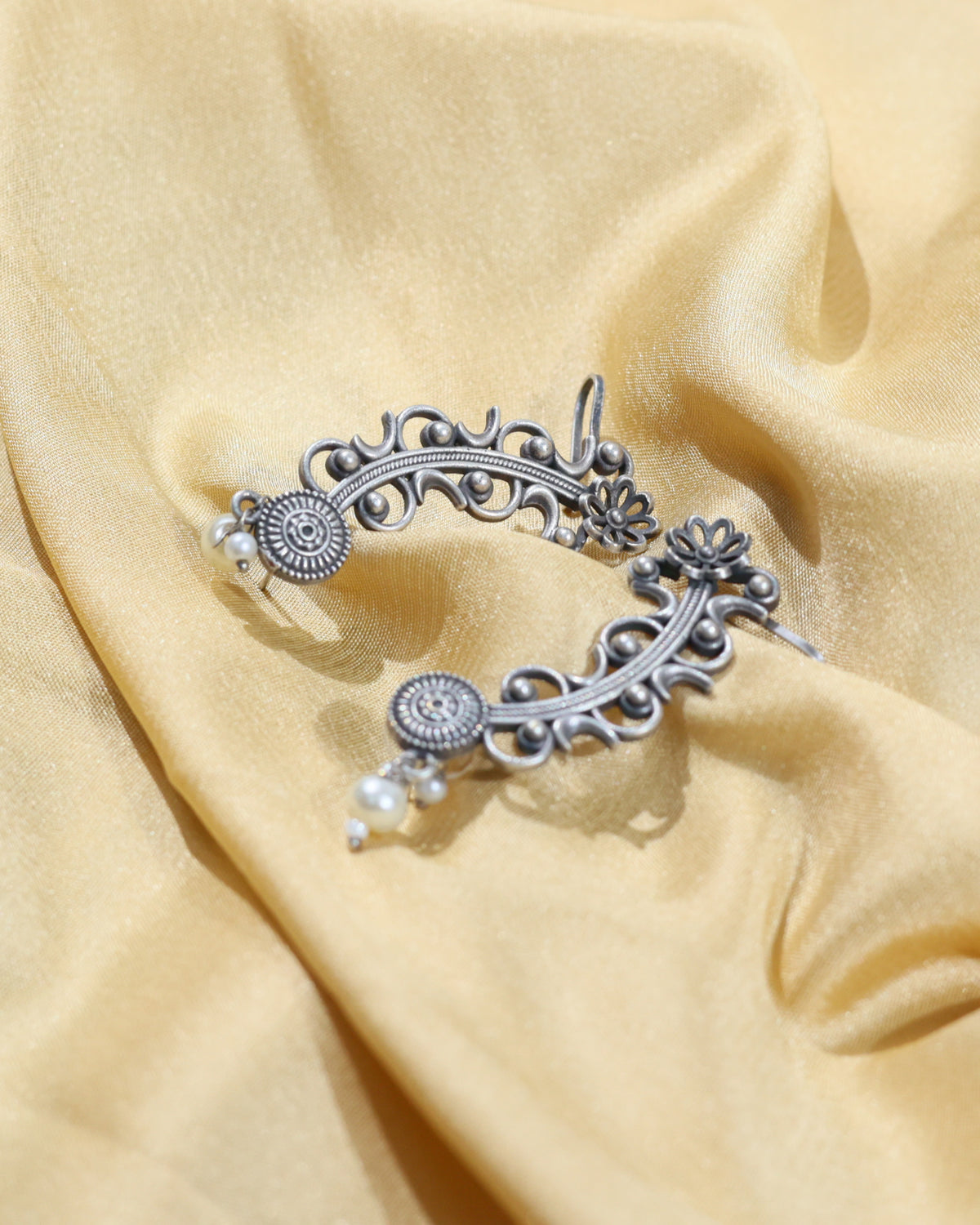 Floral Filigree Ear Cuff Earrings