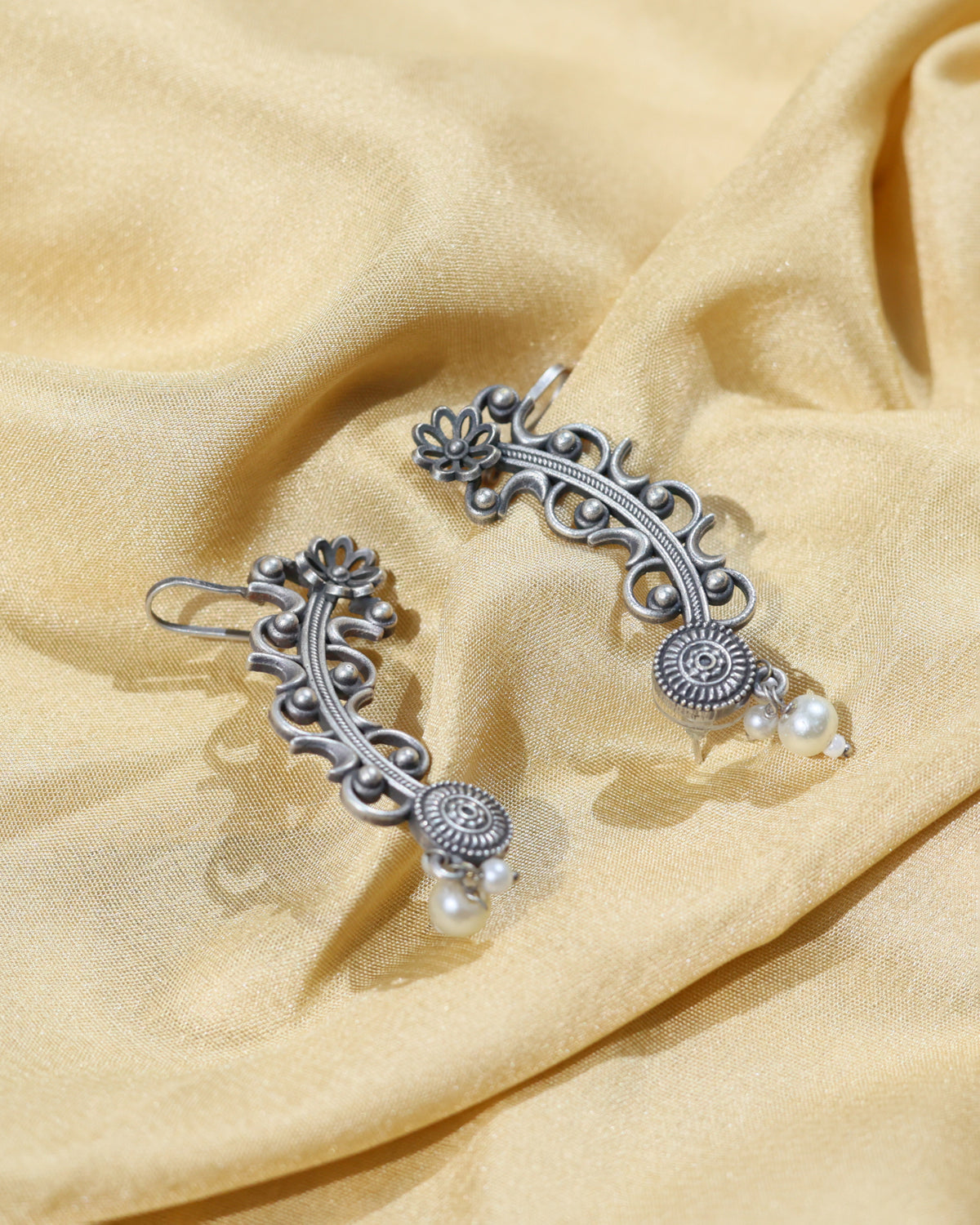 Floral Filigree Ear Cuff Earrings