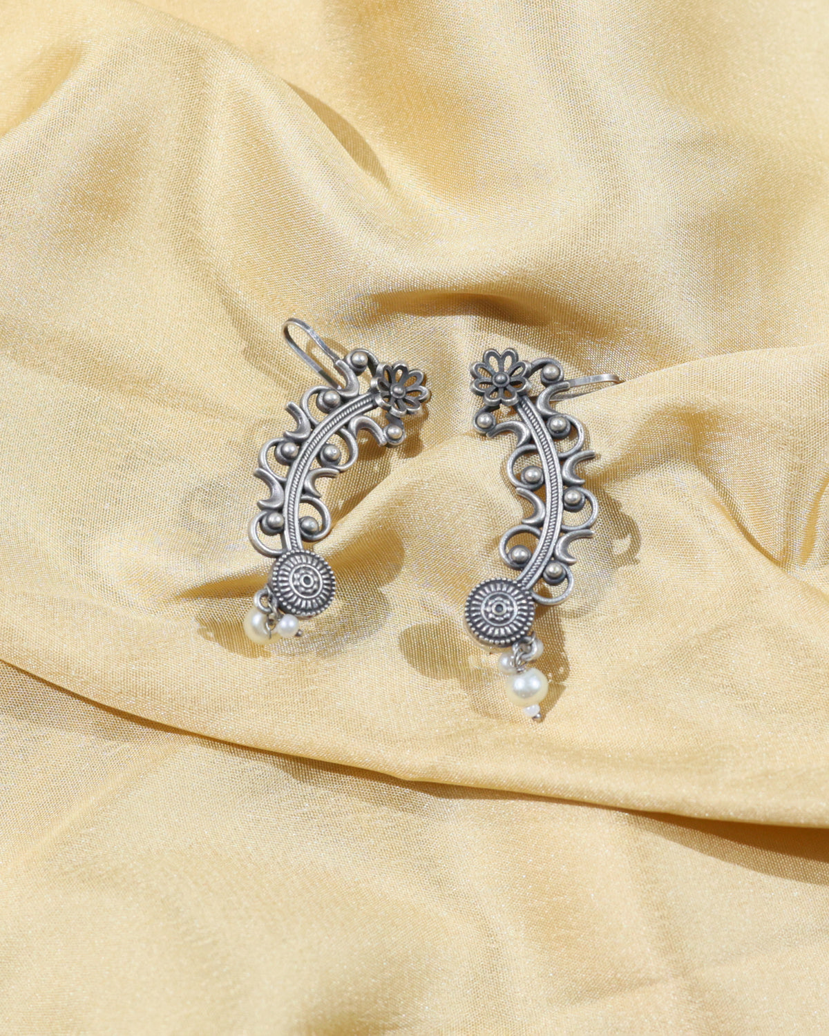 Floral Filigree Ear Cuff Earrings