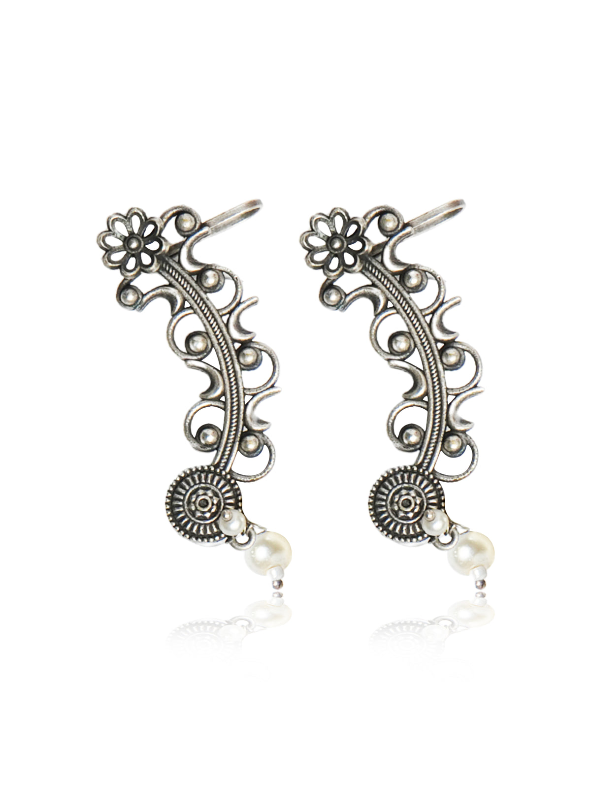 Floral Filigree Ear Cuff Earrings