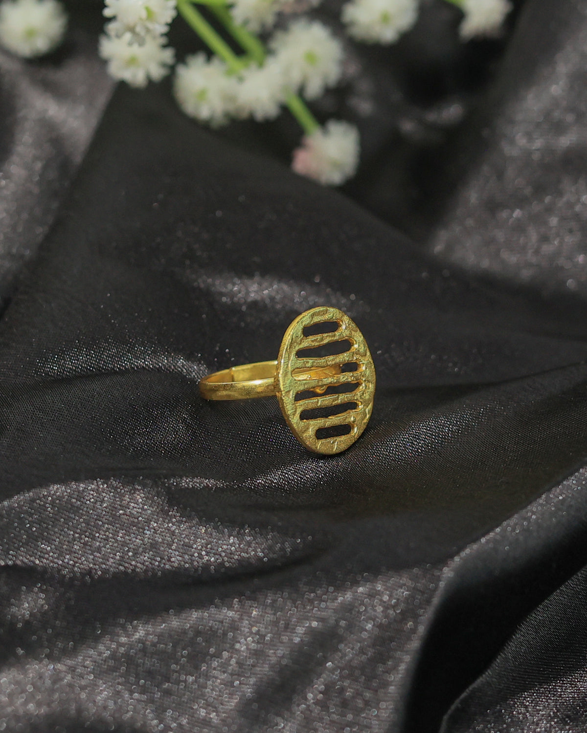 Linear Cutout Statement Ring