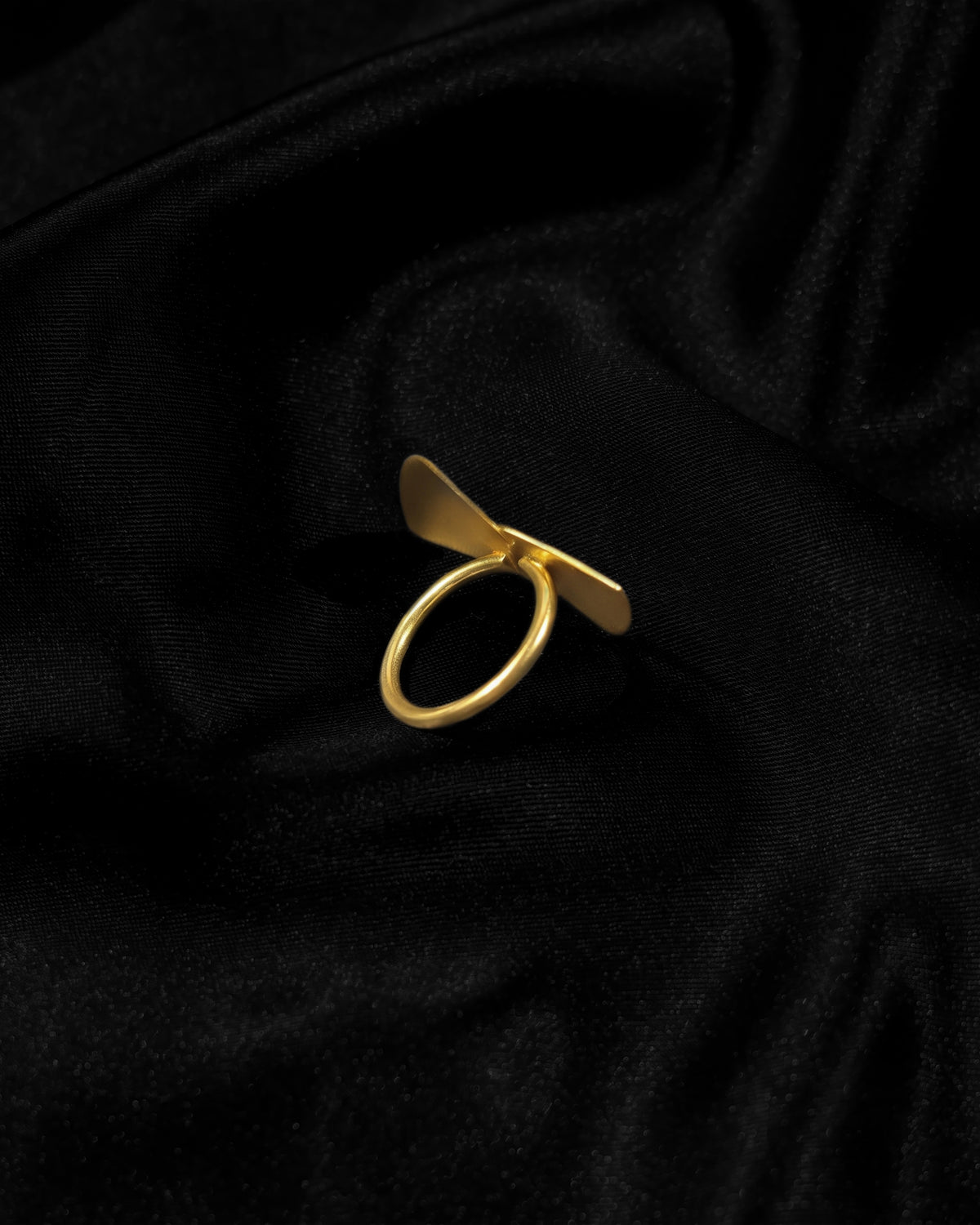 Golden Bow Loop Statement Ring
