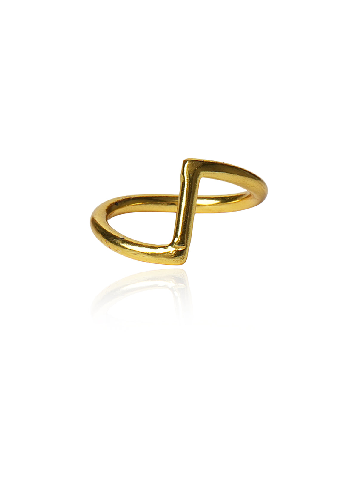Golden Angular Open Ring
