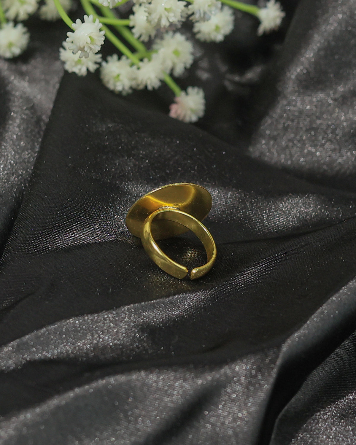 Textured Disc Statement Ring