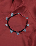 Black Butterfly Charm Bead-Style Anklet