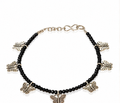 Black Butterfly Charm Bead-Style Anklet