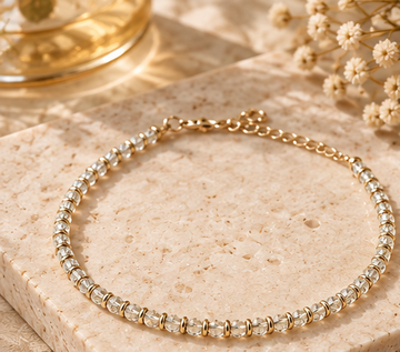 Silver & Gold Bead-Style Anklet
