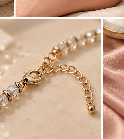 Silver & Gold Bead-Style Anklet