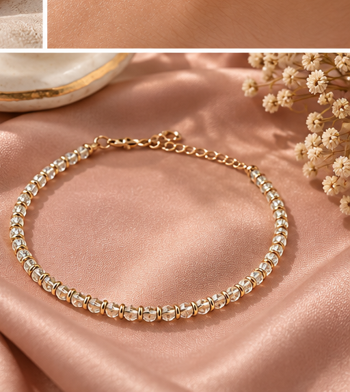 Silver & Gold Bead-Style Anklet