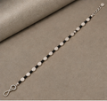 Black Beaded Silver-Tone Disc Anklet