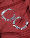 Pearl Leaf Charm Silver-Tone Anklet Pair