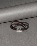 Brown Leather Braided Bracelet with Silver Tone Ends