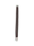Brown Leather Braided Bracelet with Silver Tone Ends