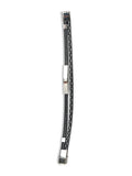 Black Multi-Strand Leather Bracelet with Silver Tone Bars