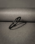 Black Braided Leather Infinity Symbol Bracelet