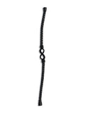 Black Braided Leather Infinity Symbol Bracelet