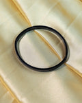 Minimalist Black Textured Open Cuff Bracelet