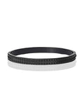 Minimalist Black Textured Open Cuff Bracelet