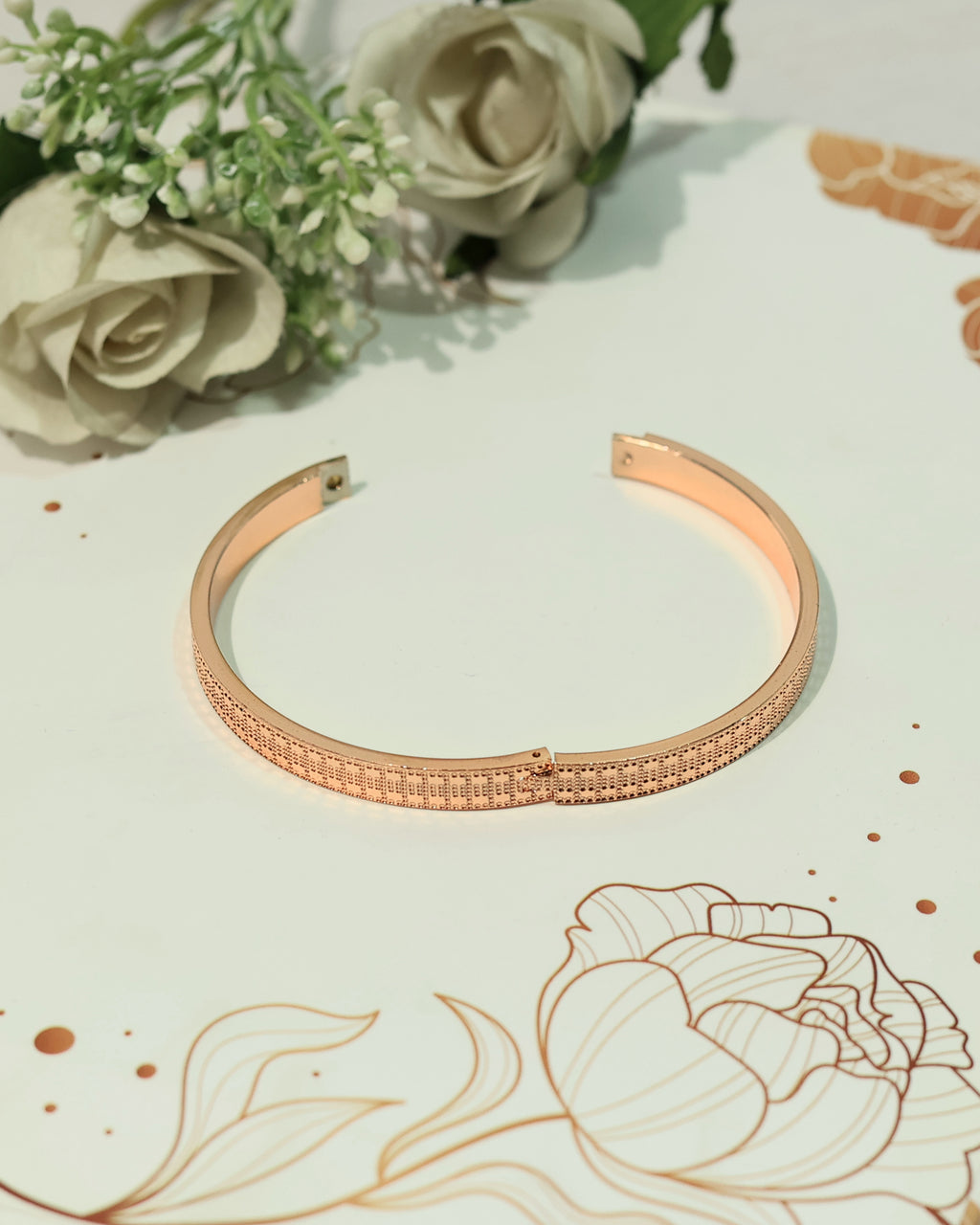 Minimalist Black Textured Open Cuff Bracelet