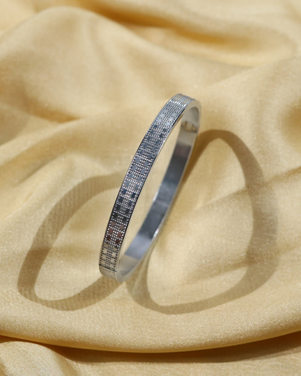 Minimalist Black Textured Open Cuff Bracelet