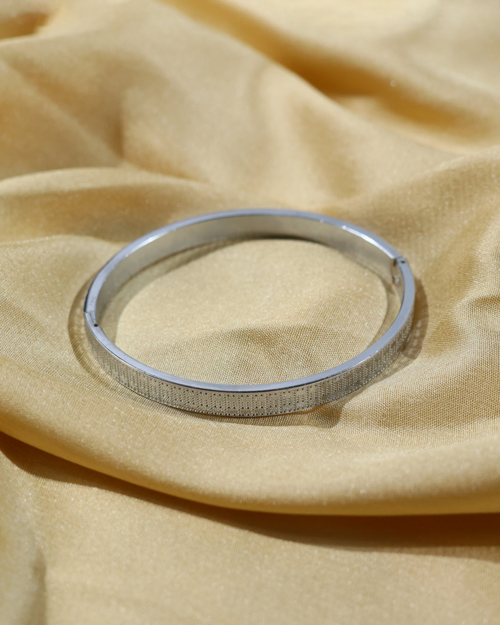 Minimalist Black Textured Open Cuff Bracelet