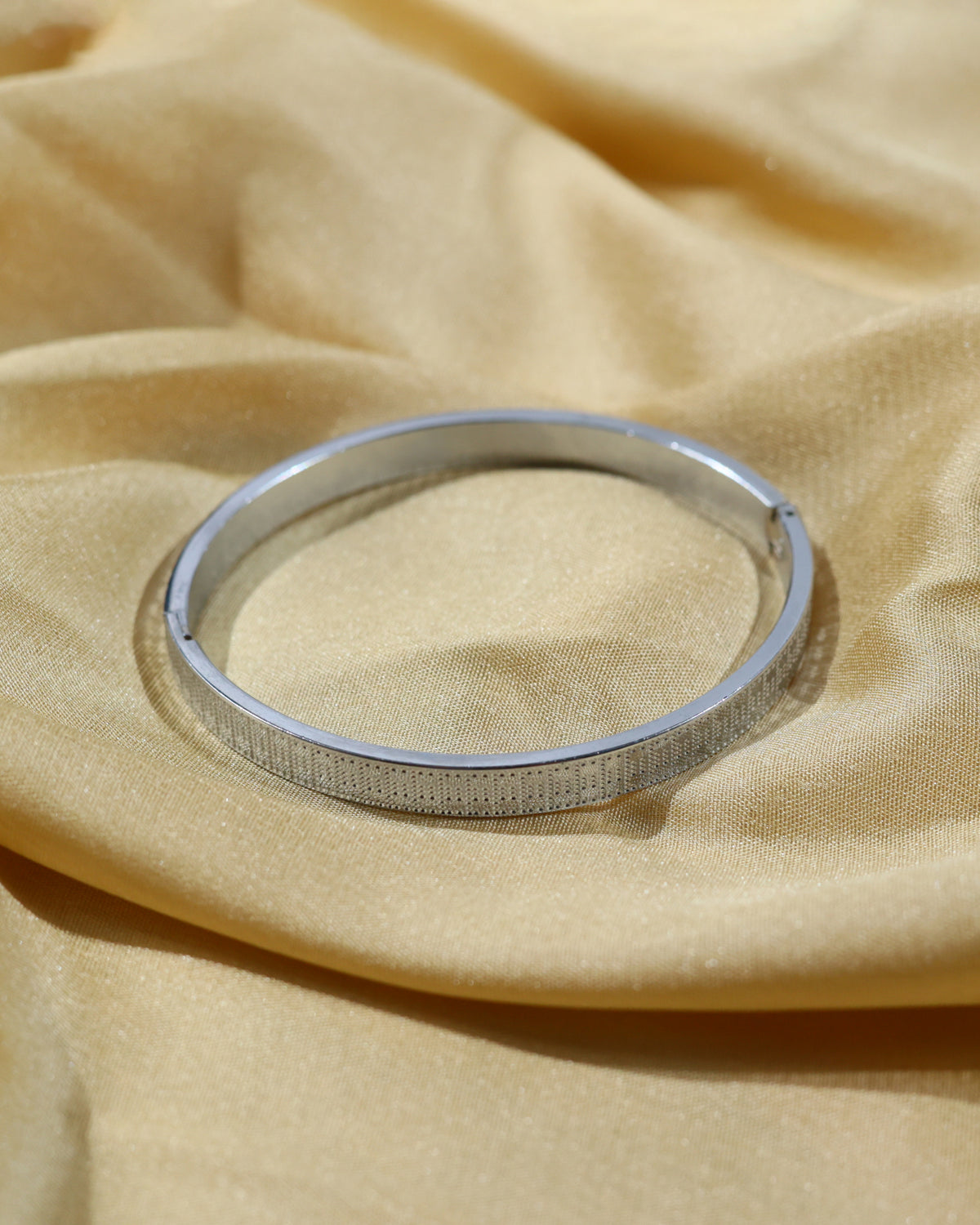 Minimalist Black Textured Open Cuff Bracelet
