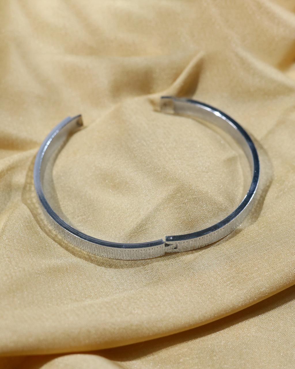 Minimalist Black Textured Open Cuff Bracelet