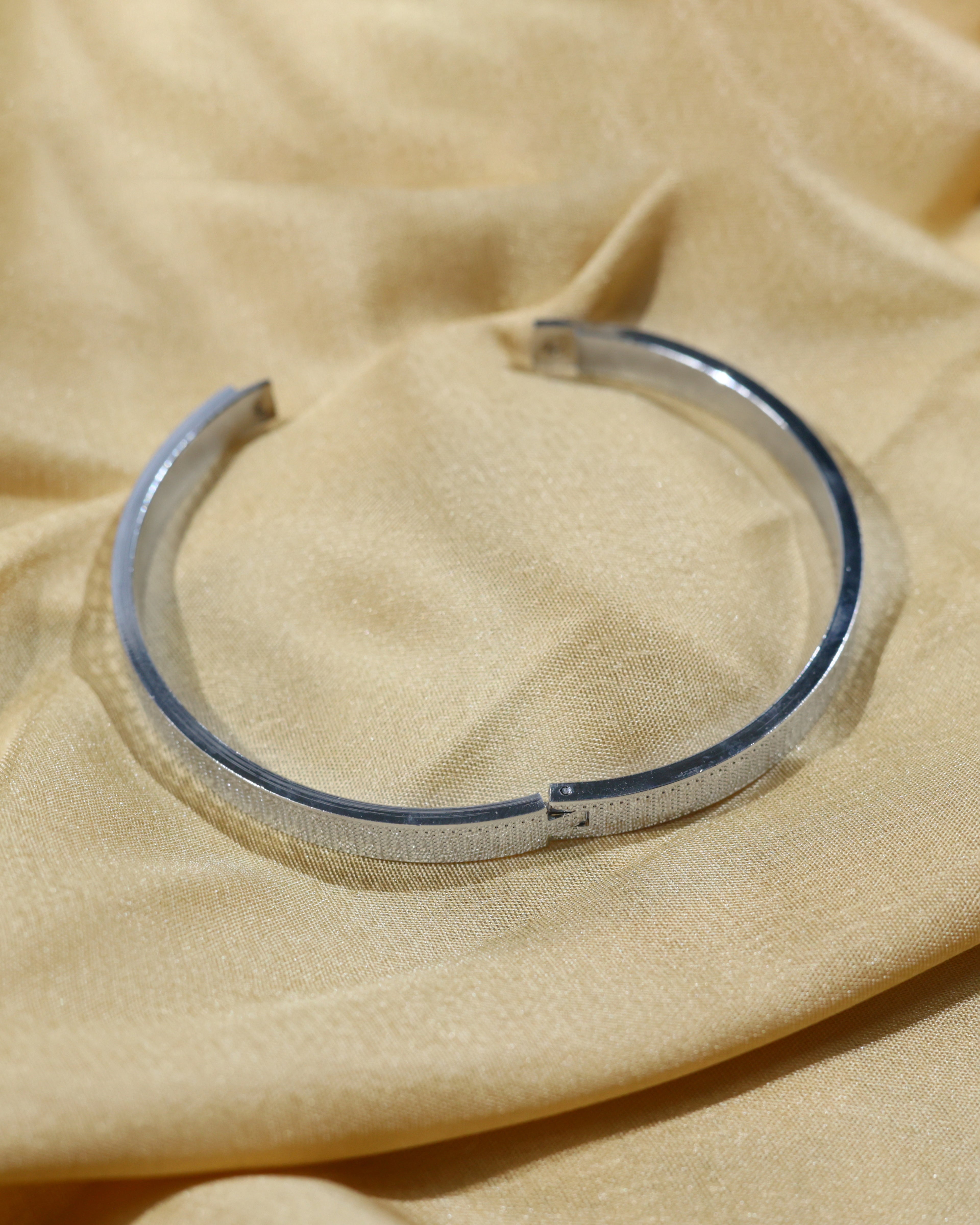 Minimalist Black Textured Open Cuff Bracelet