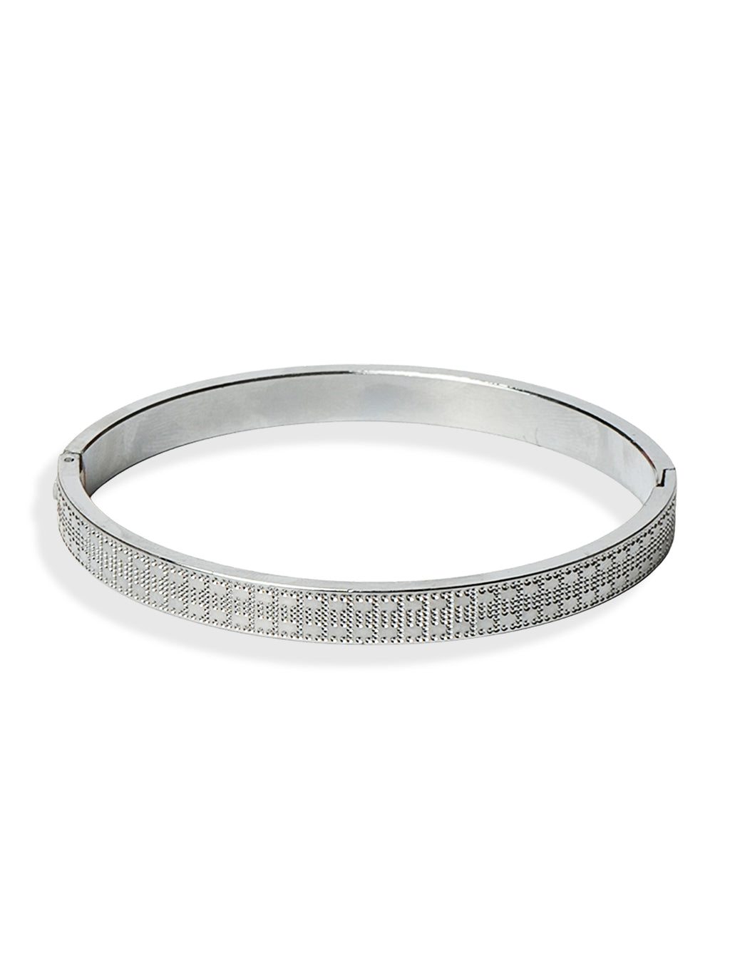 Minimalist Black Textured Open Cuff Bracelet